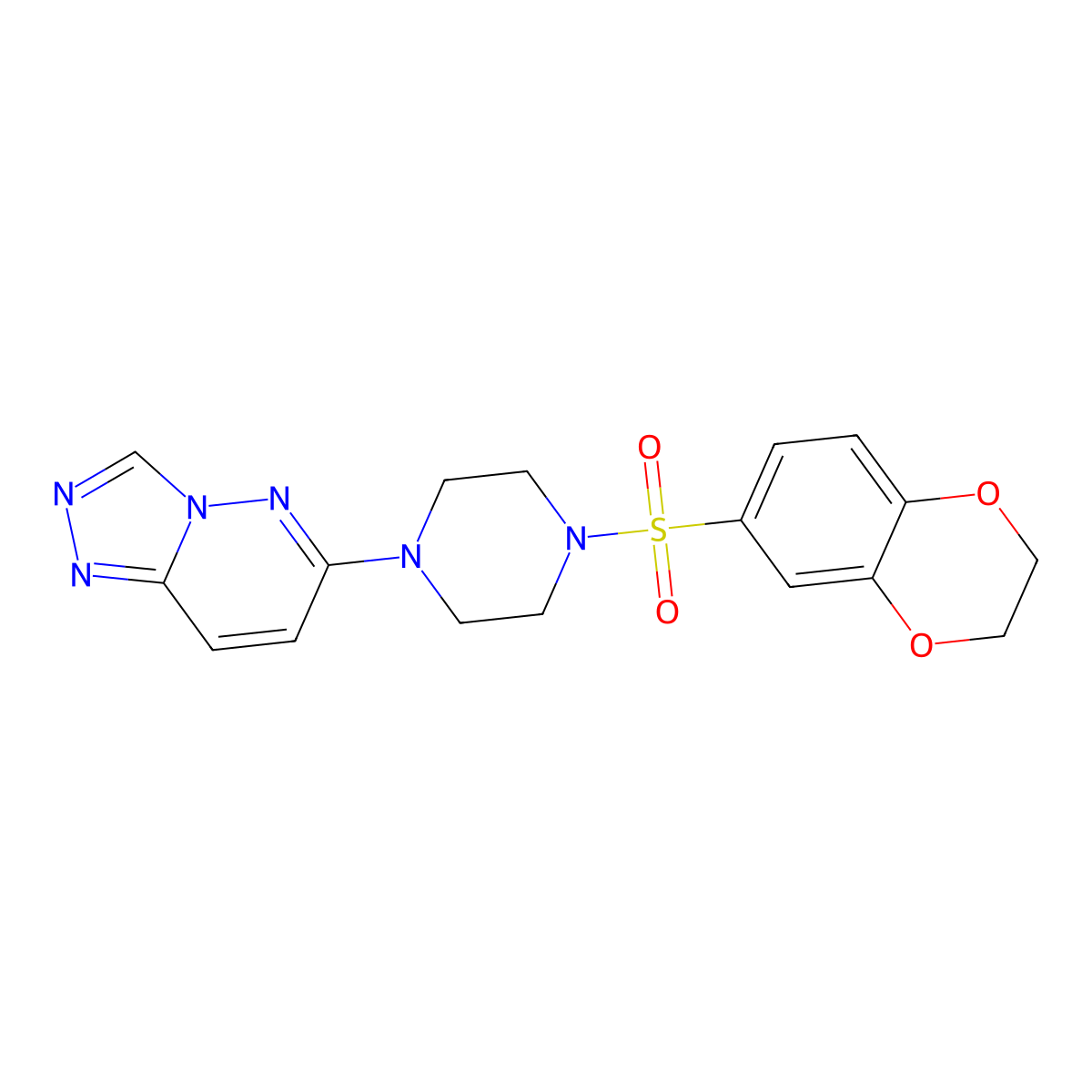 1-(2,3-Dihydro-1,4-benzodioxine-6-sulfonyl)-4-{[1,2,4]triazolo[4,3-b]pyridazin-6-yl}piperazine molecular structure, CAS 1021216-86-3