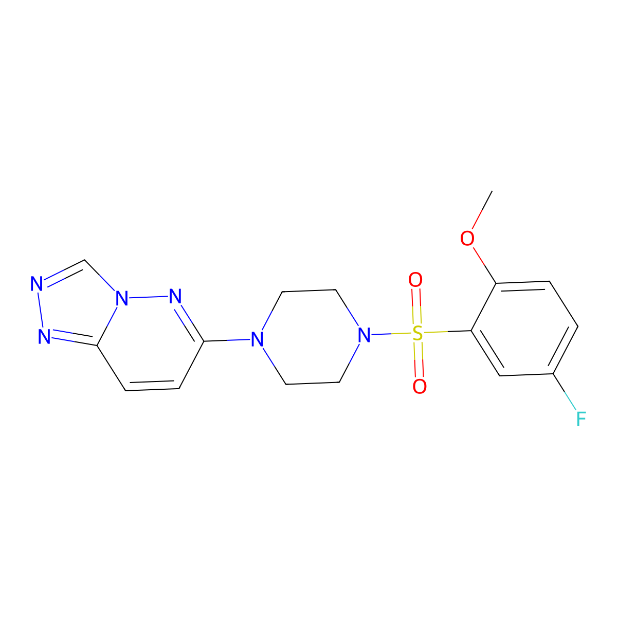 1-(5-Fluoro-2-methoxybenzenesulfonyl)-4-{[1,2,4]triazolo[4,3-b]pyridazin-6-yl}piperazine molecular structure, CAS 1021216-90-9