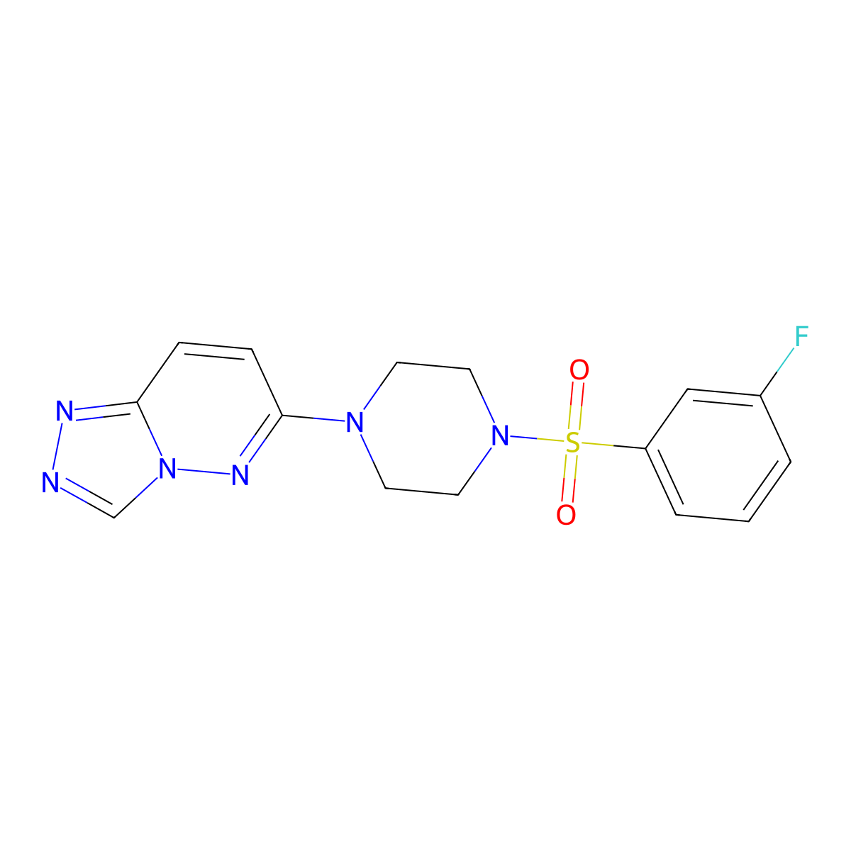 1-(3-Fluorobenzenesulfonyl)-4-{[1,2,4]triazolo[4,3-b]pyridazin-6-yl}piperazine molecular structure, CAS 1021216-98-7
