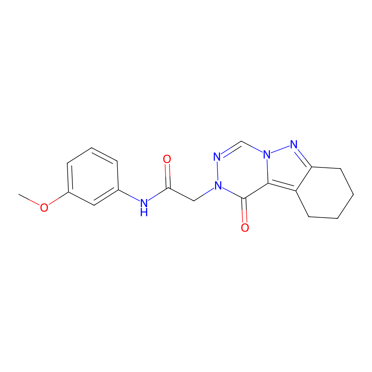 N-(3-methoxyphenyl)-2-{1-oxo-1H,2H,7H,8H,9H,10H-[1,2,4]triazino[4,5-b]indazol-2-yl}acetamide molecular structure, CAS 1021216-99-8