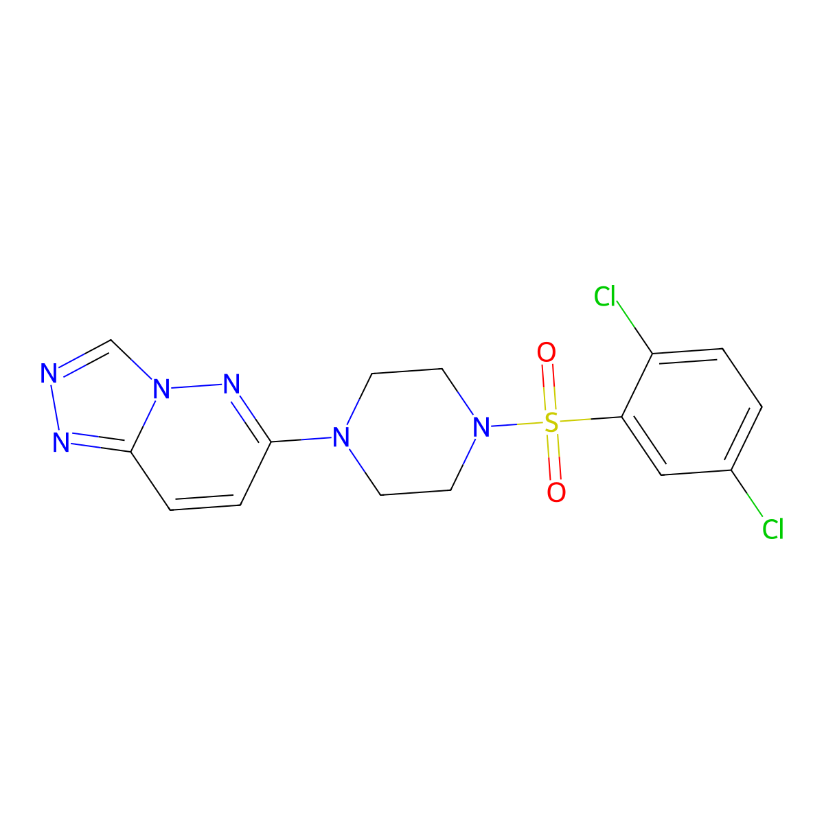 6-(4-((2,5-Dichlorophenyl)sulfonyl)piperazin-1-yl)-[1,2,4]triazolo[4,3-b]pyridazine molecular structure, CAS 1021217-07-1