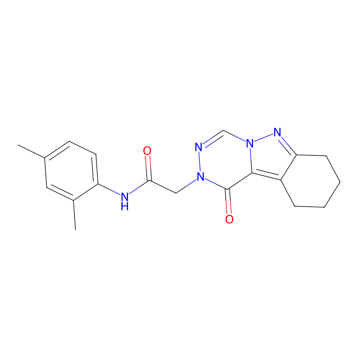 N-(2,4-dimethylphenyl)-2-{1-oxo-1H,2H,7H,8H,9H,10H-[1,2,4]triazino[4,5-b]indazol-2-yl}acetamide molecular structure, CAS 1021217-08-2
