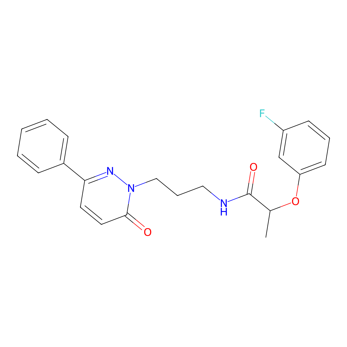 2-(3-fluorophenoxy)-N-(3-(6-oxo-3-phenylpyridazin-1(6H)-yl)propyl)propanamide molecular structure, CAS 1021217-15-1