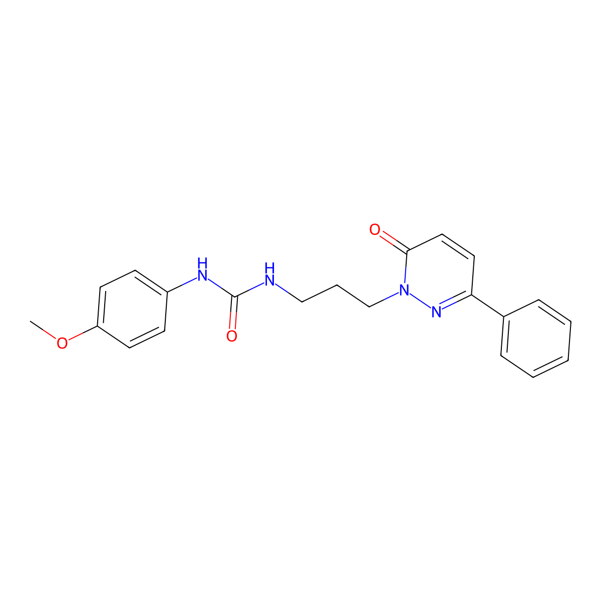 1-(4-methoxyphenyl)-3-(3-(6-oxo-3-phenylpyridazin-1(6H)-yl)propyl)urea molecular structure, CAS 1021217-20-8