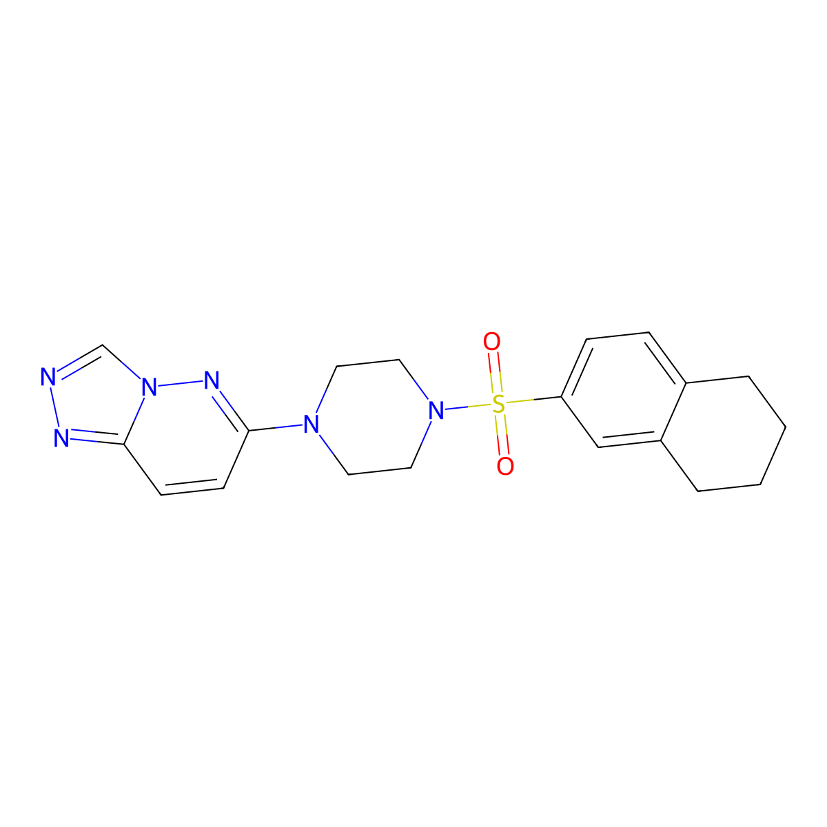 1-(5,6,7,8-Tetrahydronaphthalene-2-sulfonyl)-4-{[1,2,4]triazolo[4,3-b]pyridazin-6-yl}piperazine molecular structure, CAS 1021217-21-9