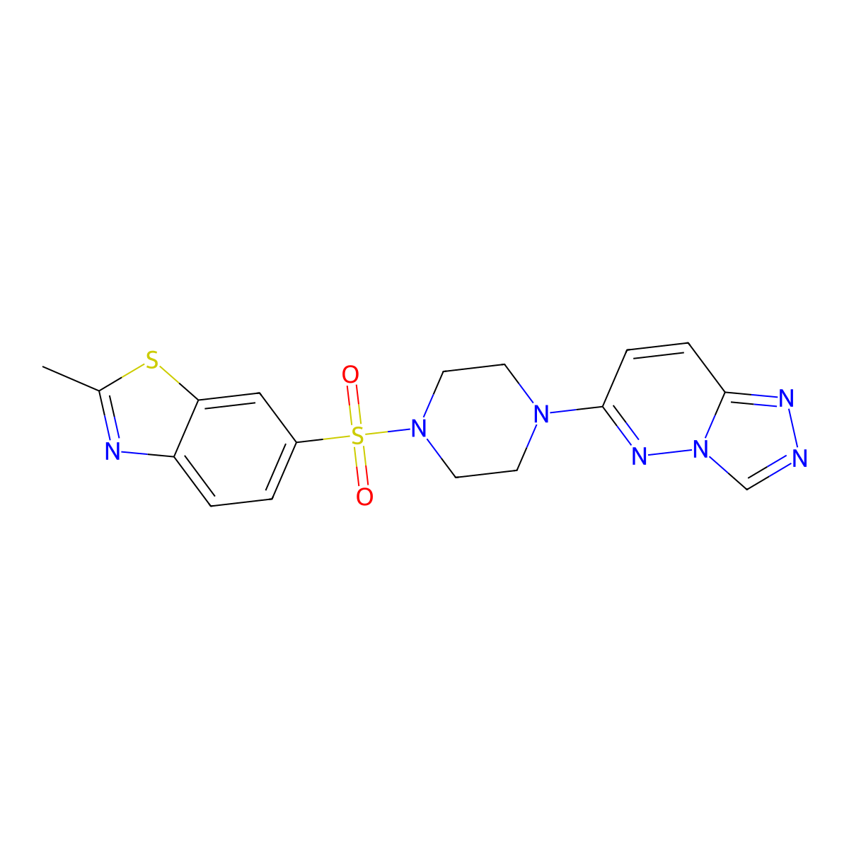 2-Methyl-6-[(4-{[1,2,4]triazolo[4,3-b]pyridazin-6-yl}piperazin-1-yl)sulfonyl]-1,3-benzothiazole molecular structure, CAS 1021217-25-3
