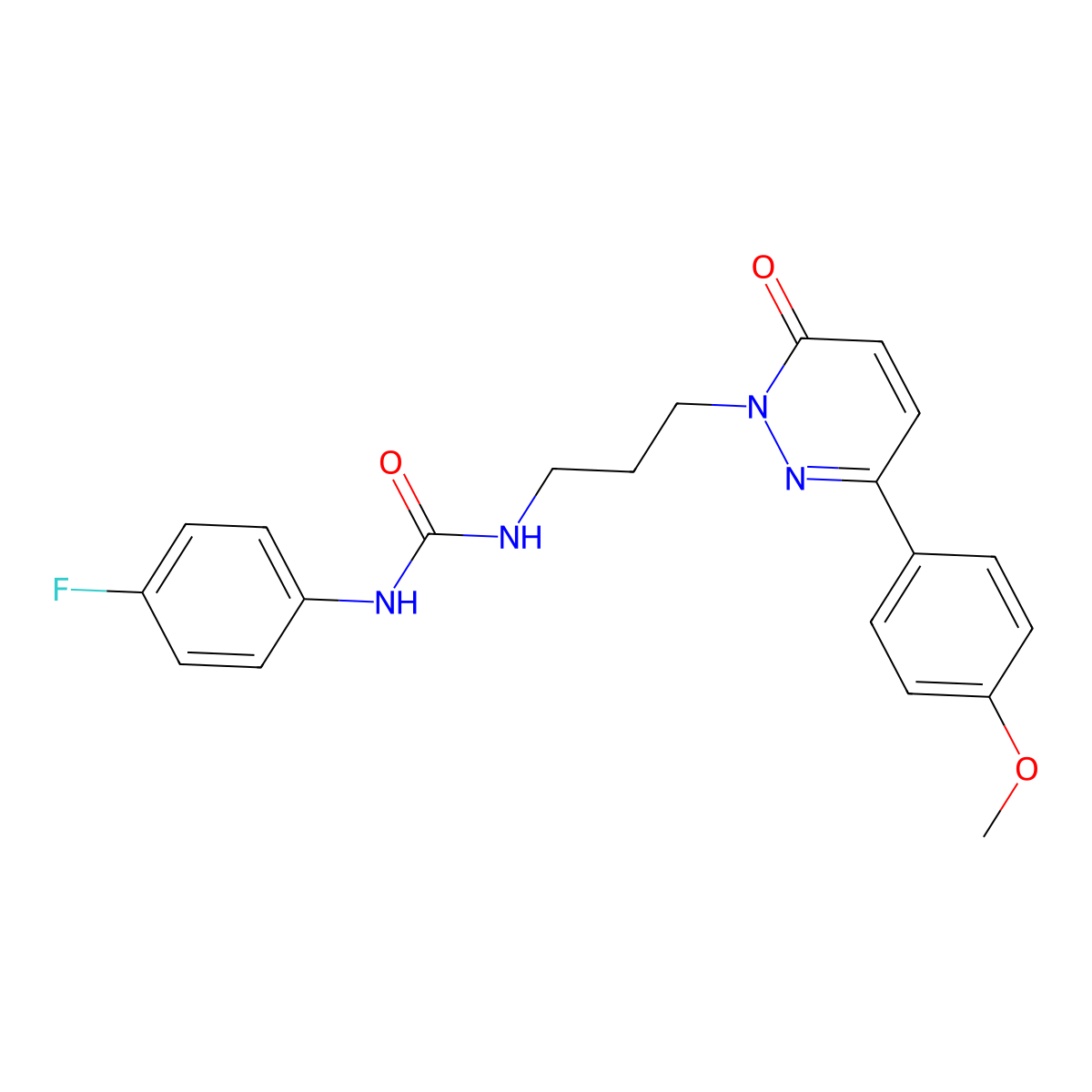 1-(4-fluorophenyl)-3-(3-(3-(4-methoxyphenyl)-6-oxopyridazin-1(6H)-yl)propyl)urea molecular structure, CAS 1021217-28-6