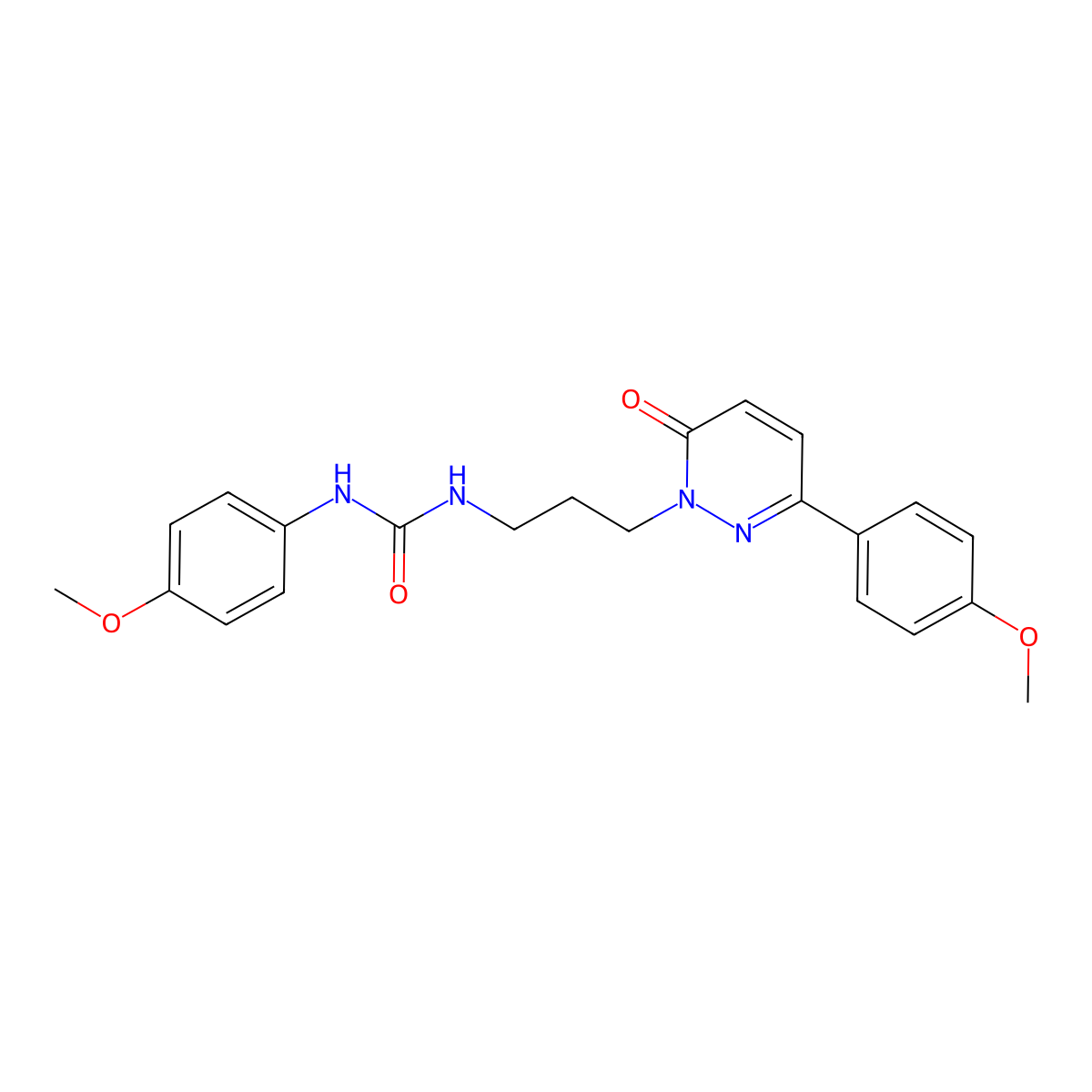 1-(4-Methoxyphenyl)-3-{3-[3-(4-methoxyphenyl)-6-oxo-1,6-dihydropyridazin-1-yl]propyl}urea molecular structure, CAS 1021217-33-3