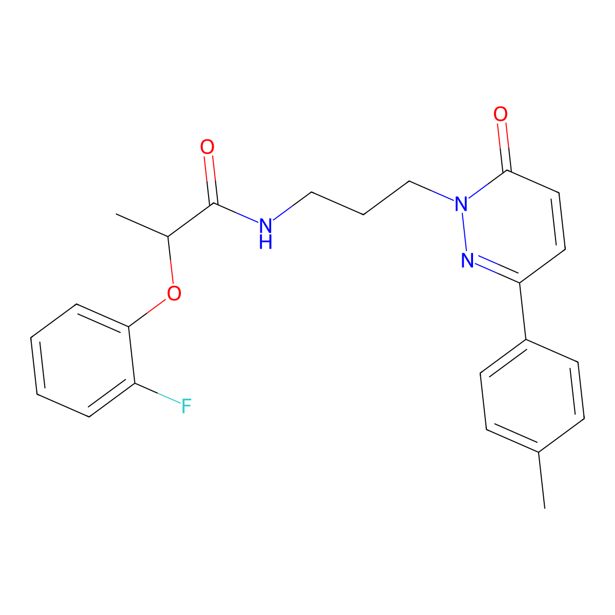 2-(2-fluorophenoxy)-N-(3-(6-oxo-3-(p-tolyl)pyridazin-1(6H)-yl)propyl)propanamide molecular structure, CAS 1021217-42-4