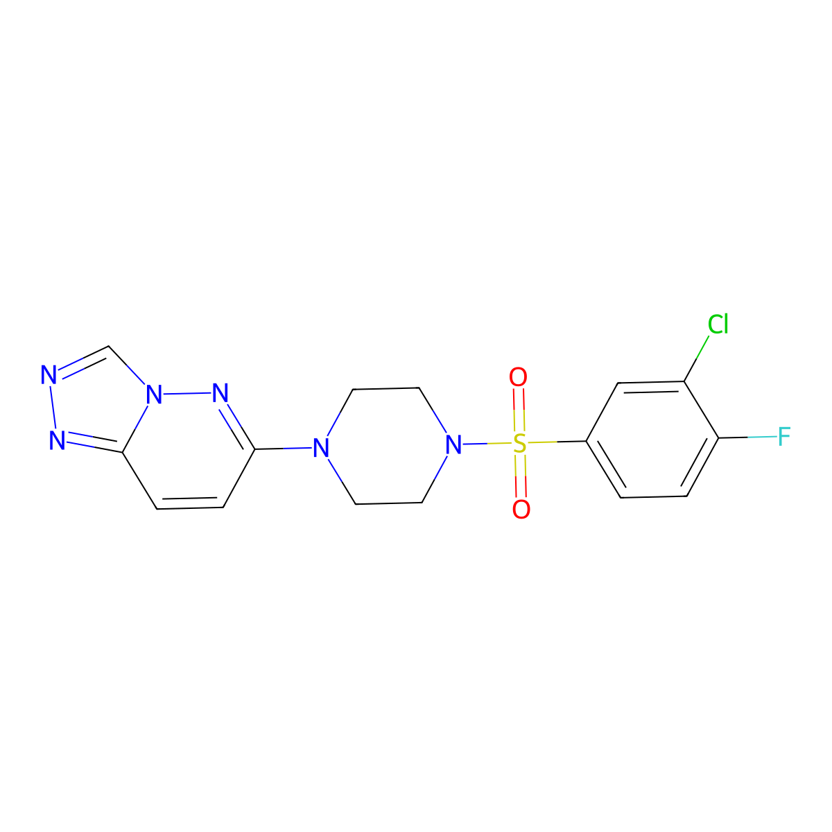 6-(4-((3-Chloro-4-fluorophenyl)sulfonyl)piperazin-1-yl)-[1,2,4]triazolo[4,3-b]pyridazine molecular structure, CAS 1021217-43-5