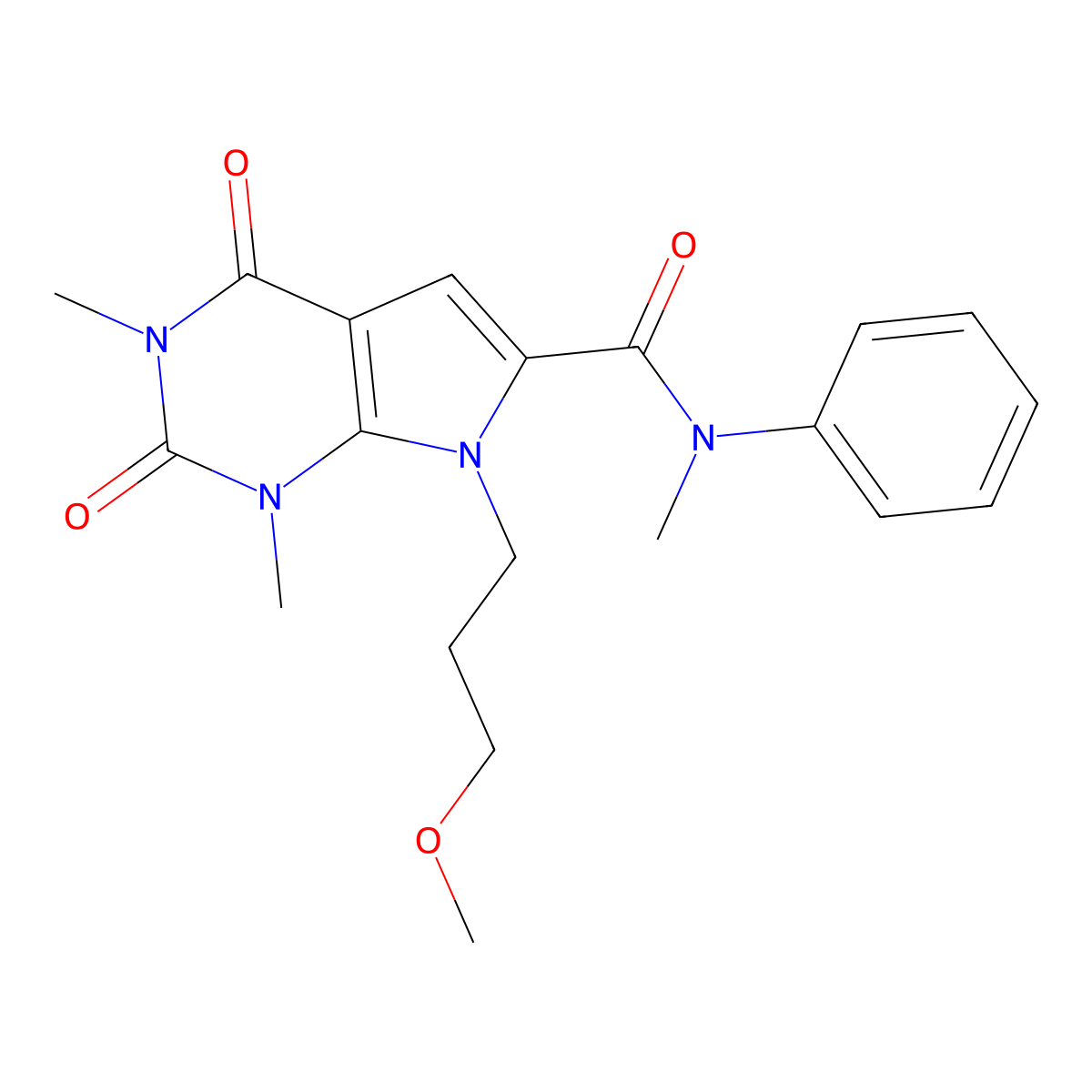 7-(3-methoxypropyl)-N,1,3-trimethyl-2,4-dioxo-N-phenyl-2,3,4,7-tetrahydro-1H-pyrrolo[2,3-d]pyrimidine-6-carboxamide molecular structure, CAS 1021217-47-9