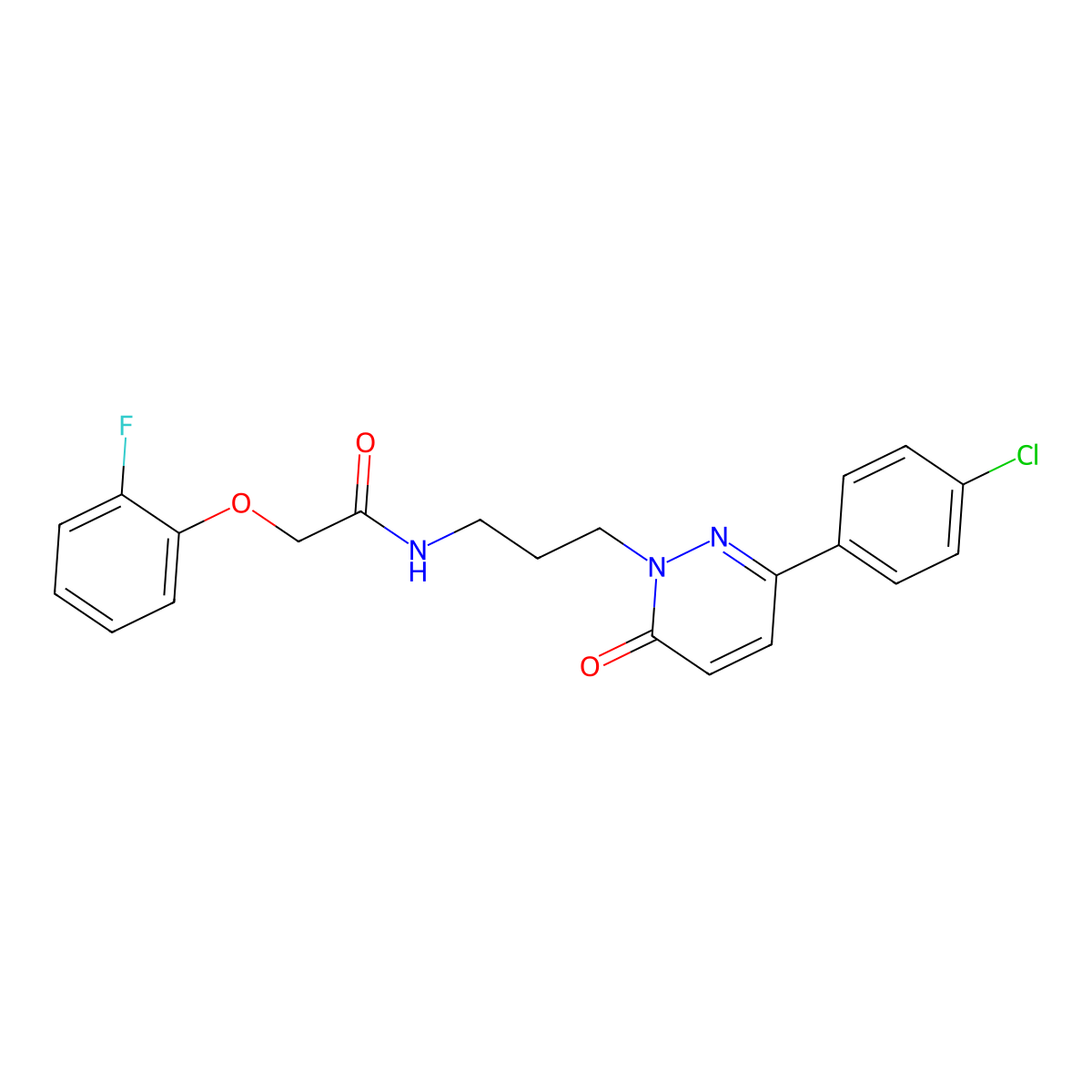 N-{3-[3-(4-chlorophenyl)-6-oxo-1,6-dihydropyridazin-1-yl]propyl}-2-(2-fluorophenoxy)acetamide molecular structure, CAS 1021217-51-5