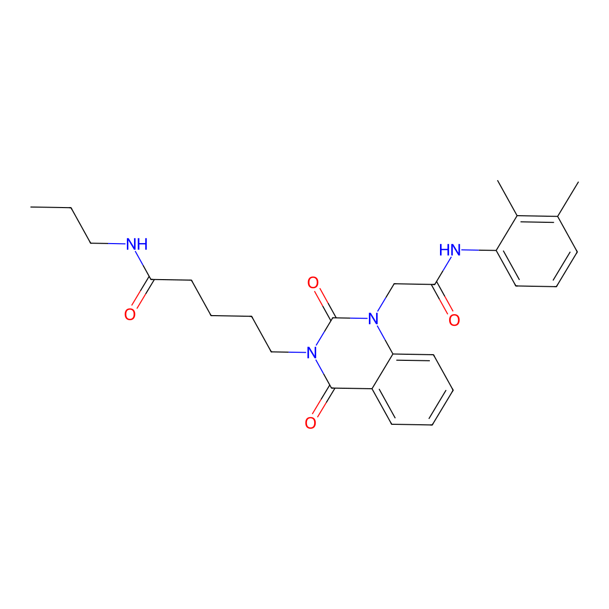 5-(1-{[(2,3-dimethylphenyl)carbamoyl]methyl}-2,4-dioxo-1,2,3,4-tetrahydroquinazolin-3-yl)-N-propylpentanamide molecular structure, CAS 1021217-53-7