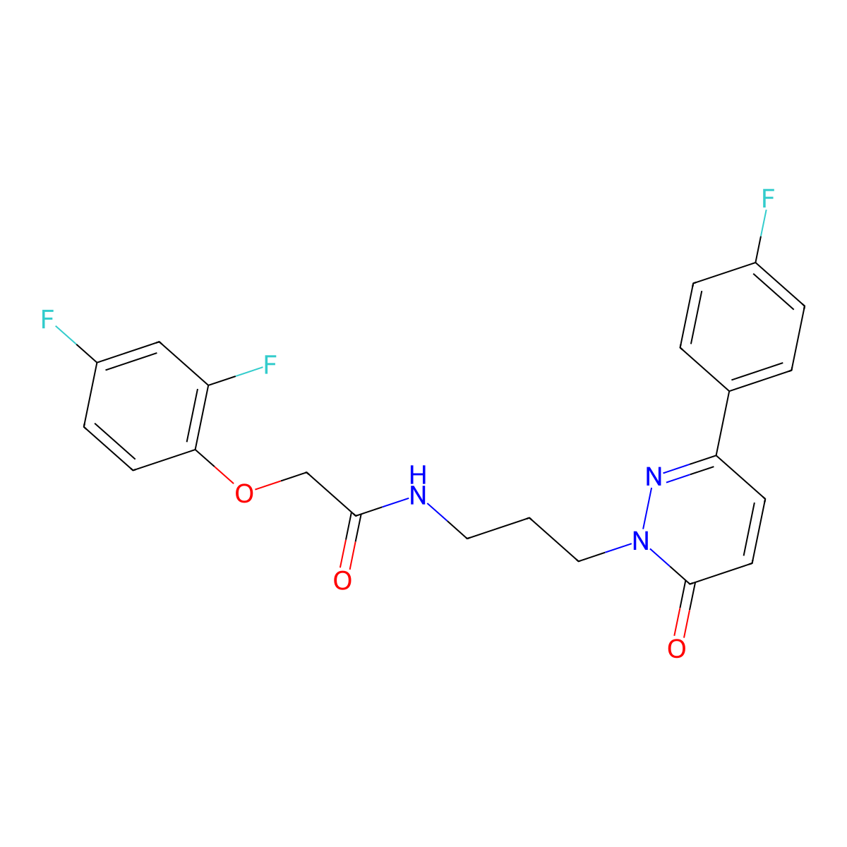 2-(2,4-difluorophenoxy)-N-{3-[3-(4-fluorophenyl)-6-oxo-1,6-dihydropyridazin-1-yl]propyl}acetamide molecular structure, CAS 1021217-54-8