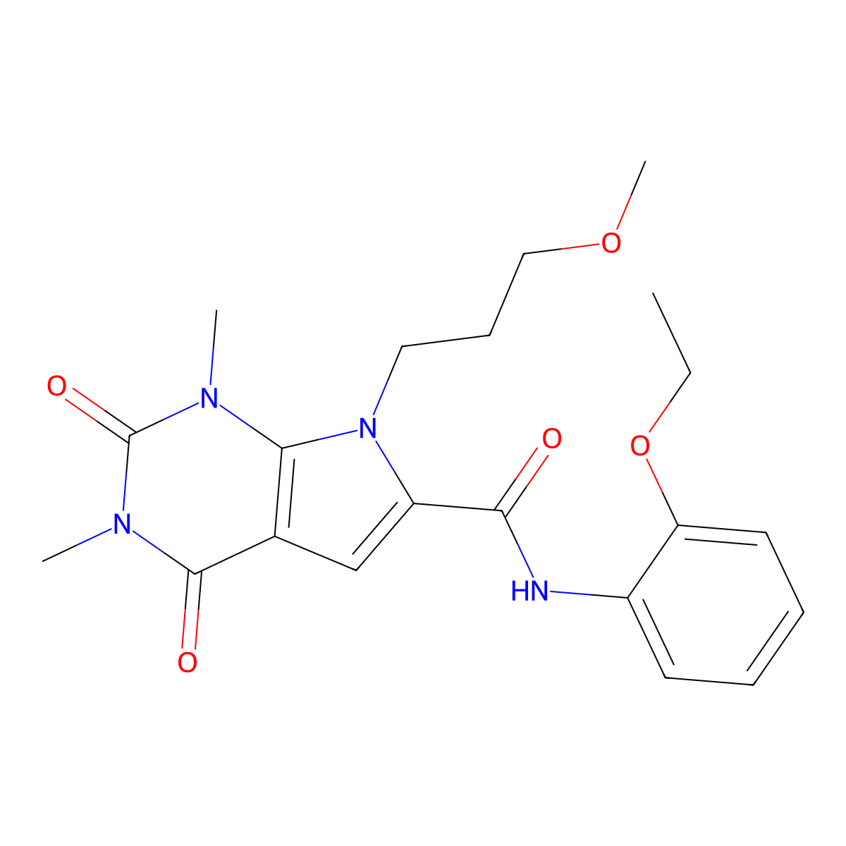 N-(2-ethoxyphenyl)-7-(3-methoxypropyl)-1,3-dimethyl-2,4-dioxo-2,3,4,7-tetrahydro-1H-pyrrolo[2,3-d]pyrimidine-6-carboxamide molecular structure, CAS 1021217-55-9
