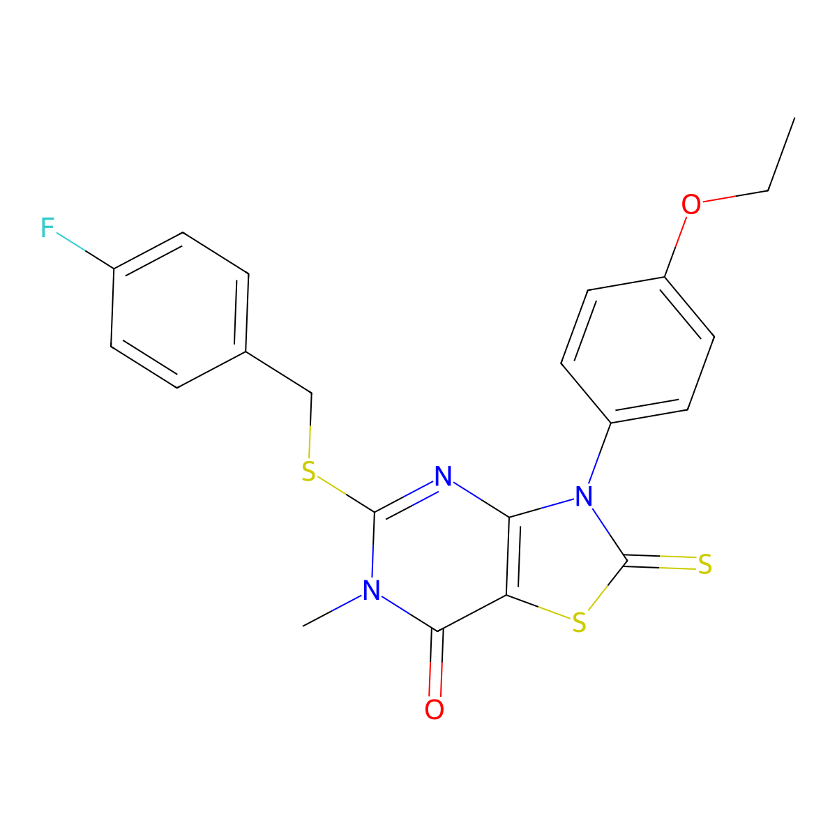3-(4-ethoxyphenyl)-5-{[(4-fluorophenyl)methyl]sulfanyl}-6-methyl-2-sulfanylidene-2H,3H,6H,7H-[1,3]thiazolo[4,5-d]pyrimidin-7-one molecular structure, CAS 1021217-66-2