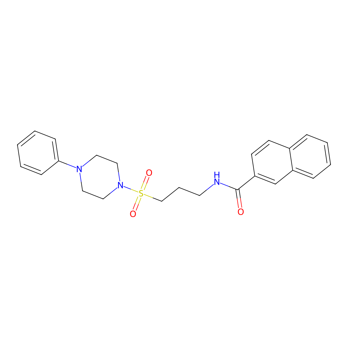 N-(3-((4-phenylpiperazin-1-yl)sulfonyl)propyl)-2-naphthamide molecular structure, CAS 1021217-88-8