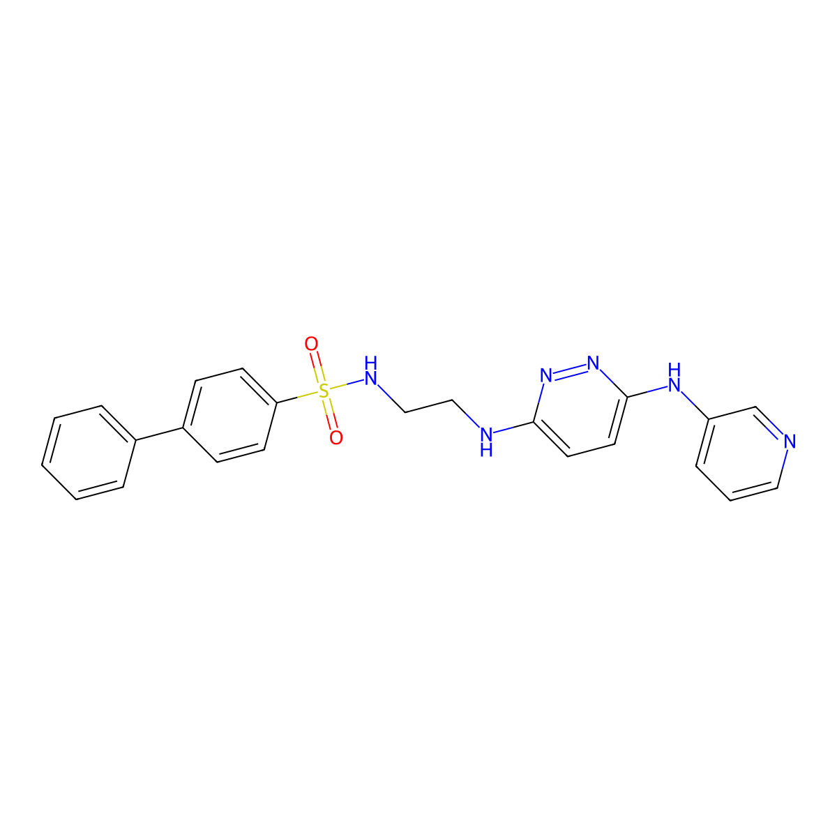 N-(2-((6-(pyridin-3-ylamino)pyridazin-3-yl)amino)ethyl)-[1,1'-biphenyl]-4-sulfonamide molecular structure, CAS 1021217-96-8