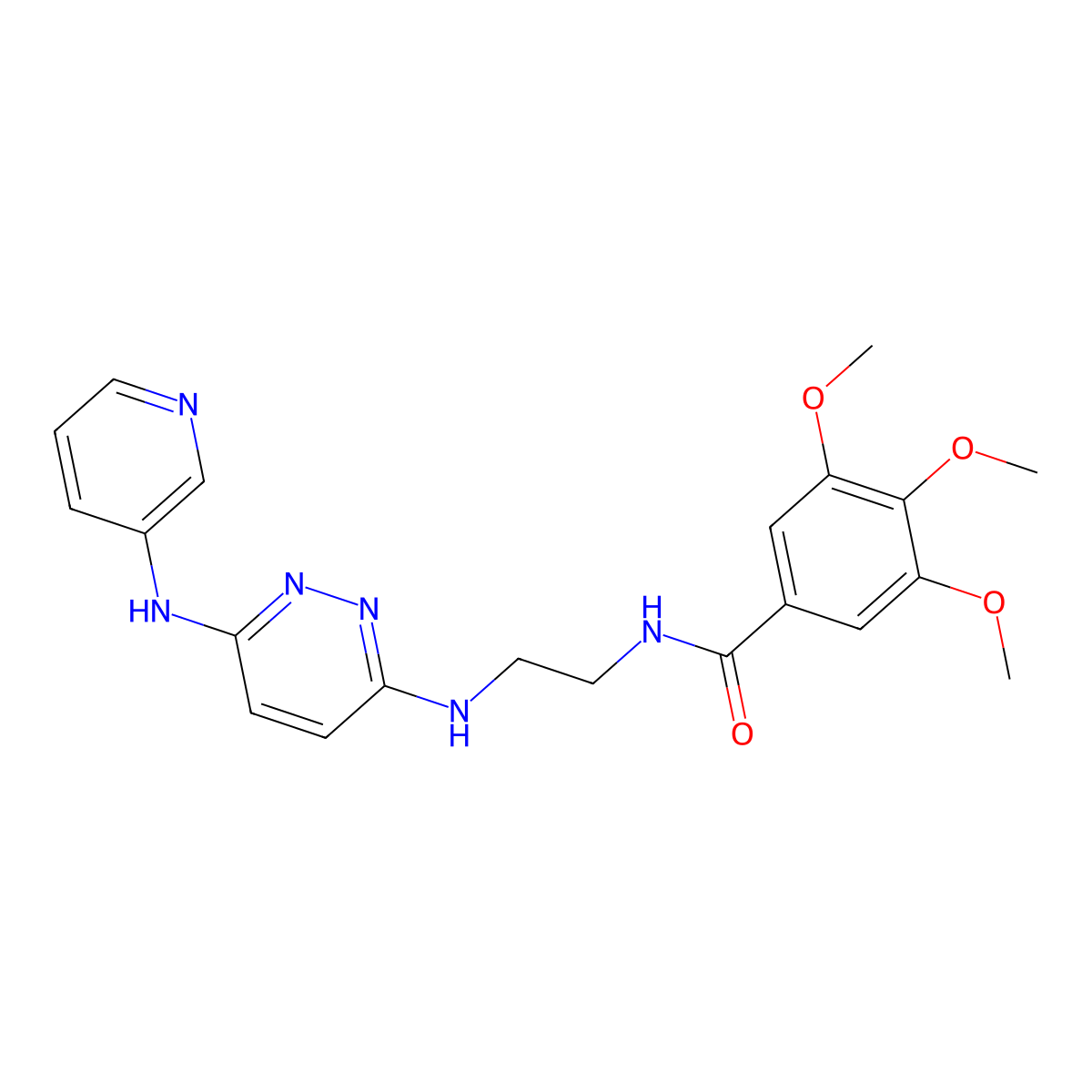 3,4,5-trimethoxy-N-(2-((6-(pyridin-3-ylamino)pyridazin-3-yl)amino)ethyl)benzamide molecular structure, CAS 1021218-03-0