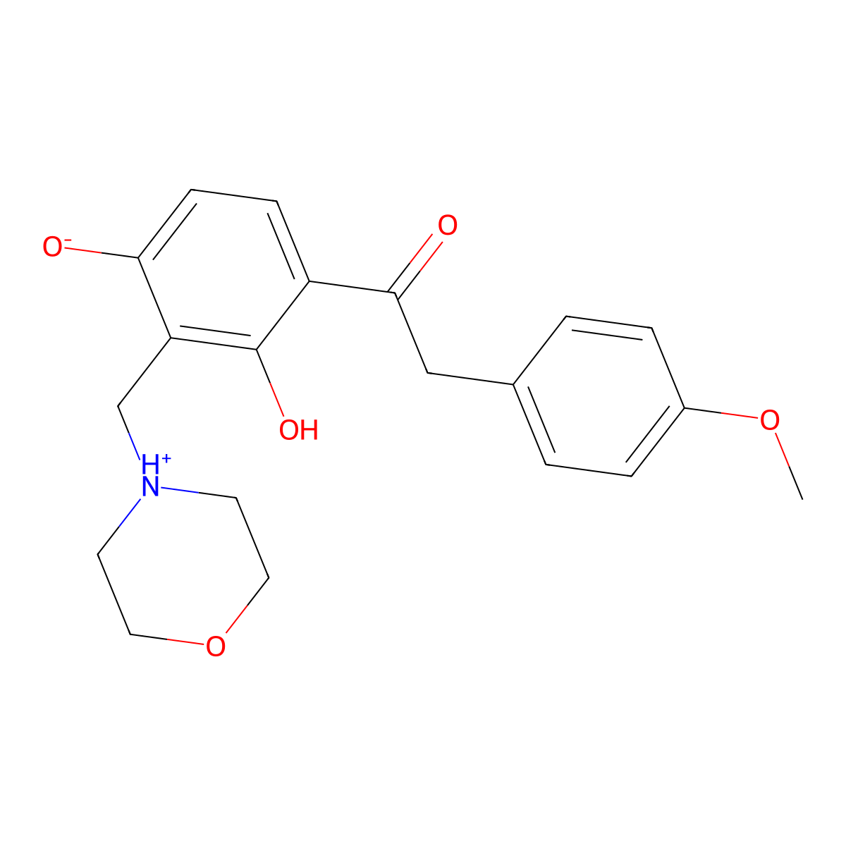 1-(2,4-Dihydroxy-3-(morpholinomethyl)phenyl)-2-(4-methoxyphenyl)ethanone molecular structure, CAS 1021218-51-8
