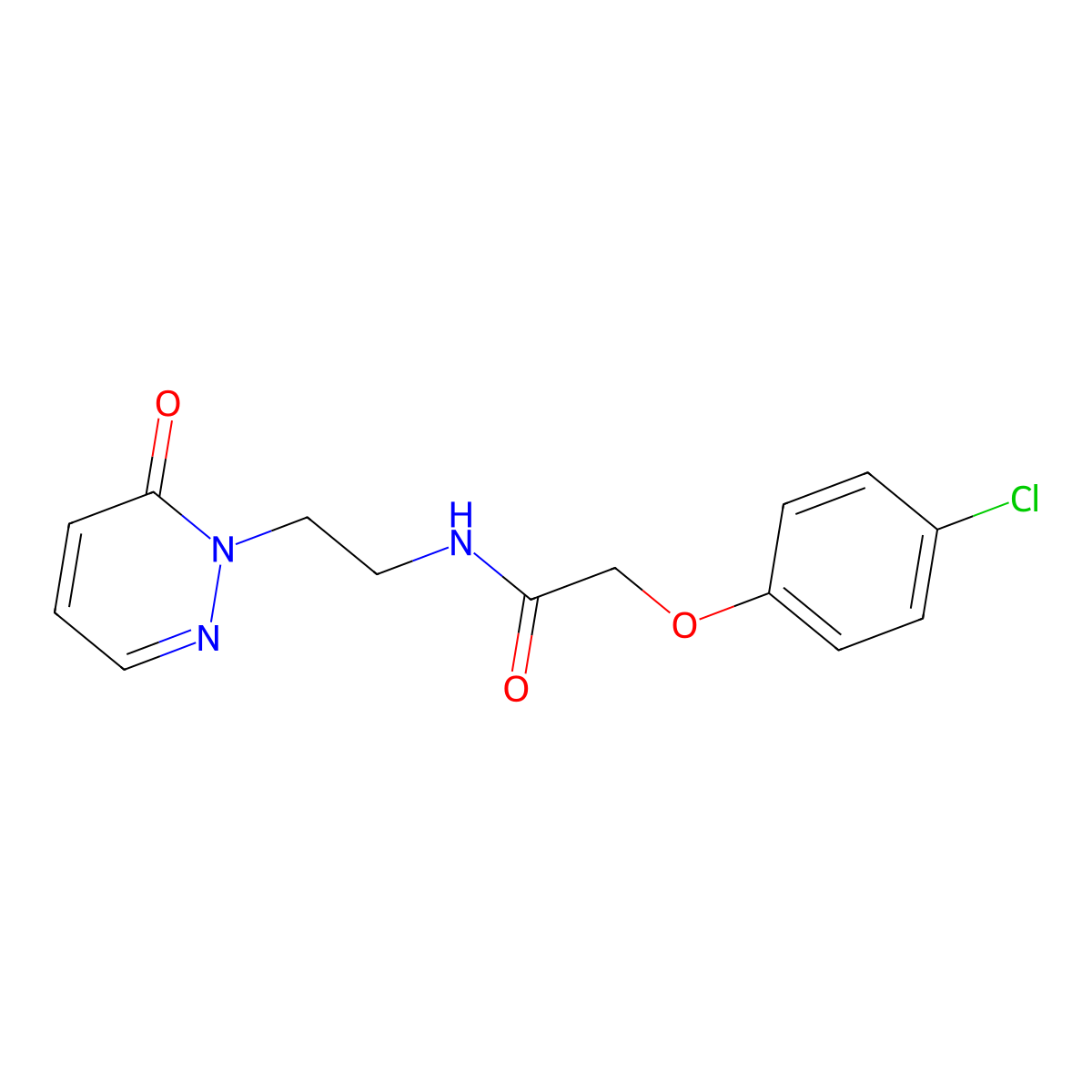2-(4-chlorophenoxy)-N-(2-(6-oxopyridazin-1(6H)-yl)ethyl)acetamide molecular structure, CAS 1021218-66-5