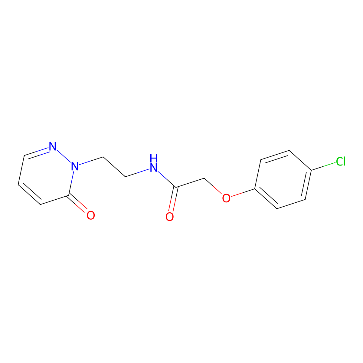 2-(4-chlorophenoxy)-N-(2-(6-oxopyridazin-1(6H)-yl)ethyl)acetamide molecular structure, CAS 1021218-66-5