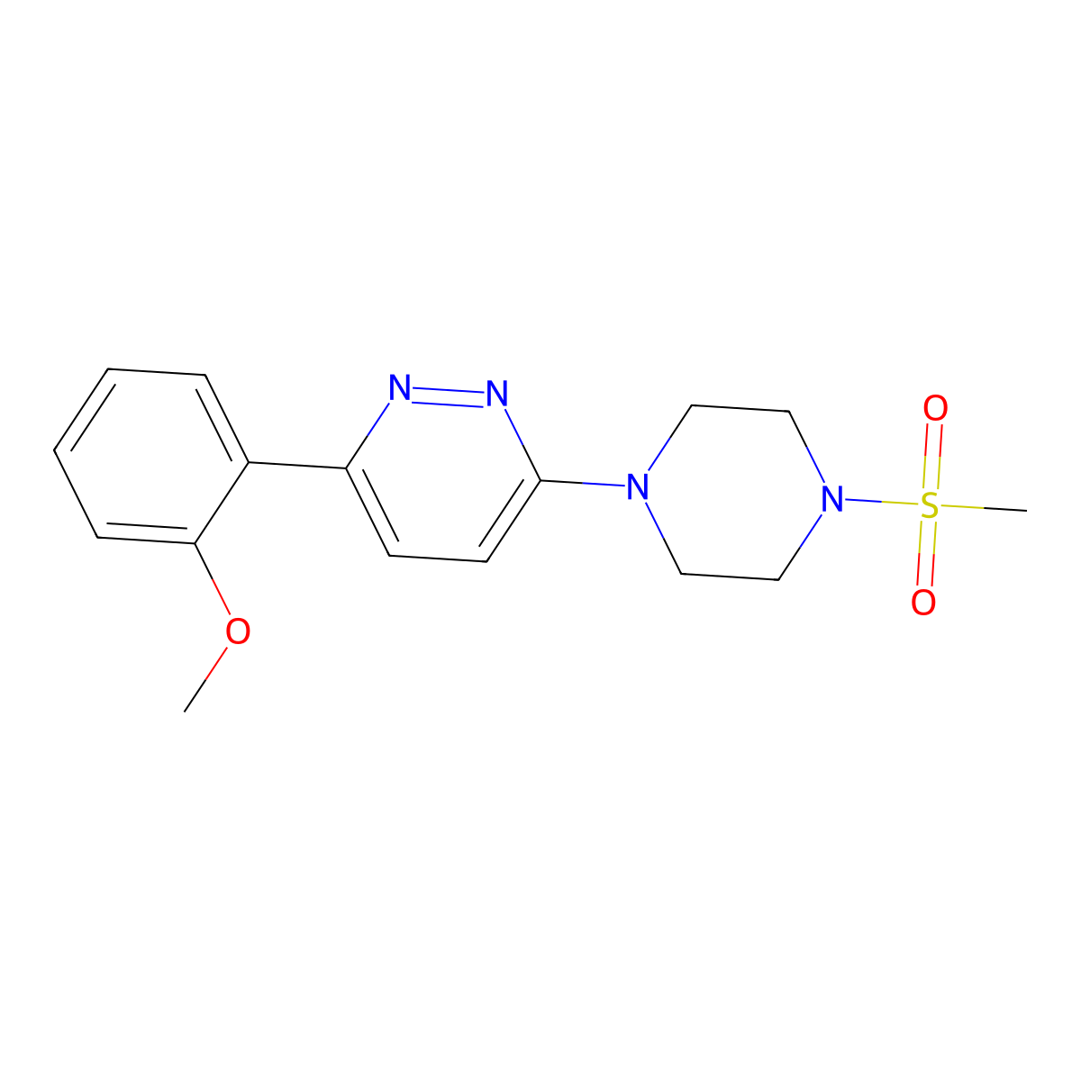 3-(4-Methanesulfonylpiperazin-1-yl)-6-(2-methoxyphenyl)pyridazine molecular structure, CAS 1021218-78-9