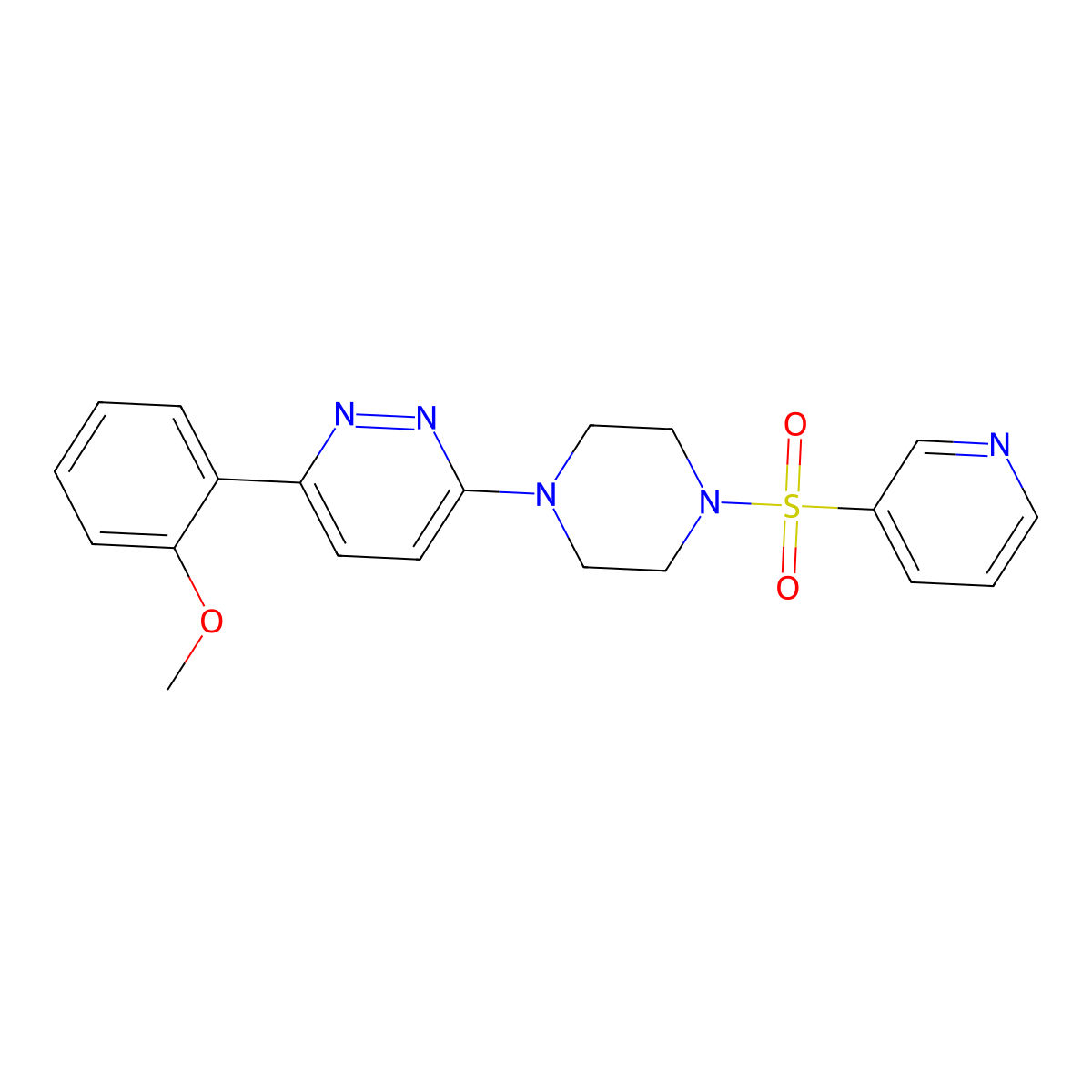 3-(2-Methoxyphenyl)-6-[4-(pyridine-3-sulfonyl)piperazin-1-yl]pyridazine molecular structure, CAS 1021218-82-5