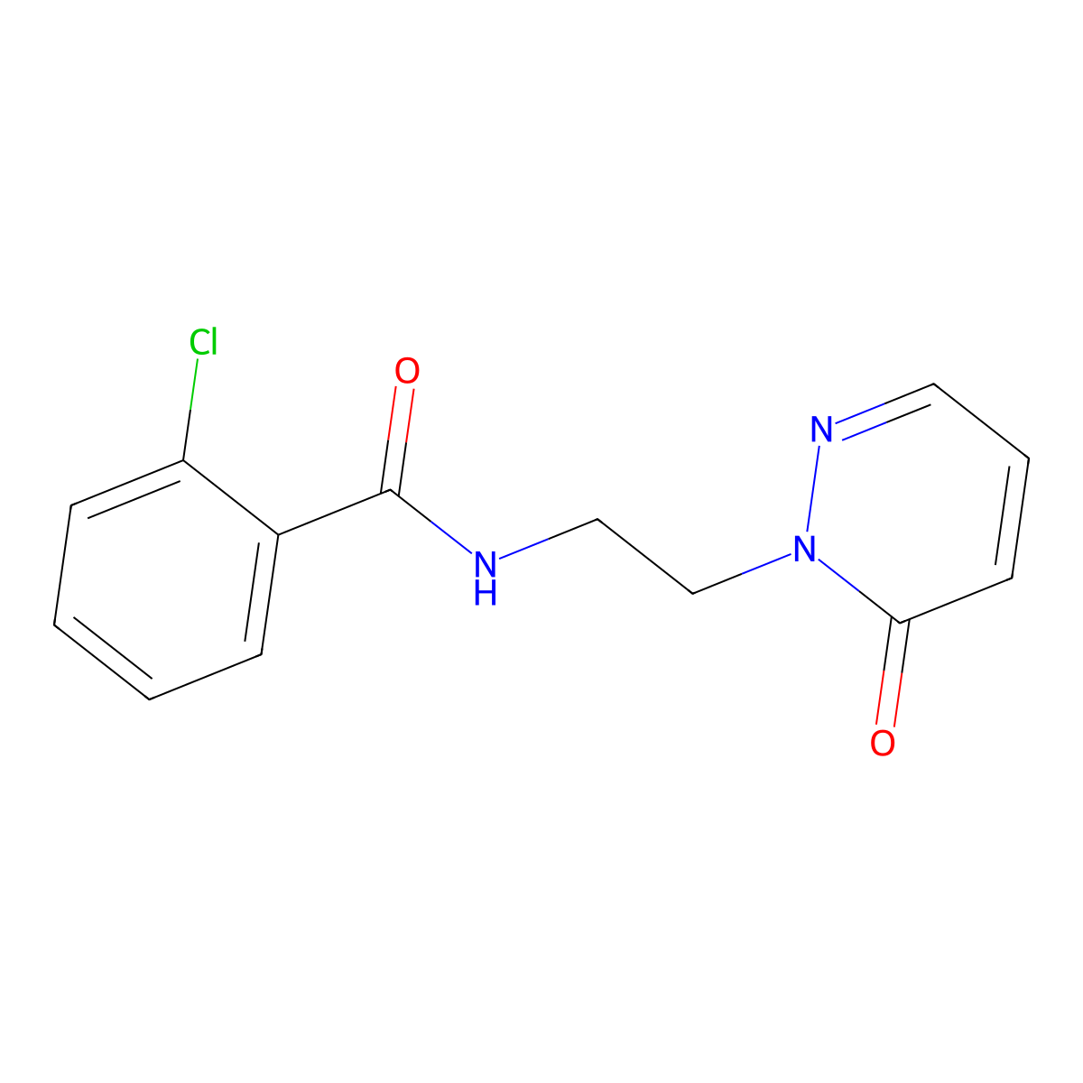 2-chloro-N-(2-(6-oxopyridazin-1(6H)-yl)ethyl)benzamide molecular structure, CAS 1021218-83-6