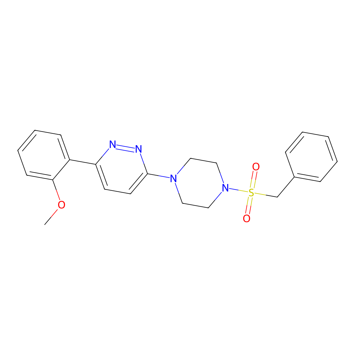 3-(4-(Benzylsulfonyl)piperazin-1-yl)-6-(2-methoxyphenyl)pyridazine molecular structure, CAS 1021218-89-2