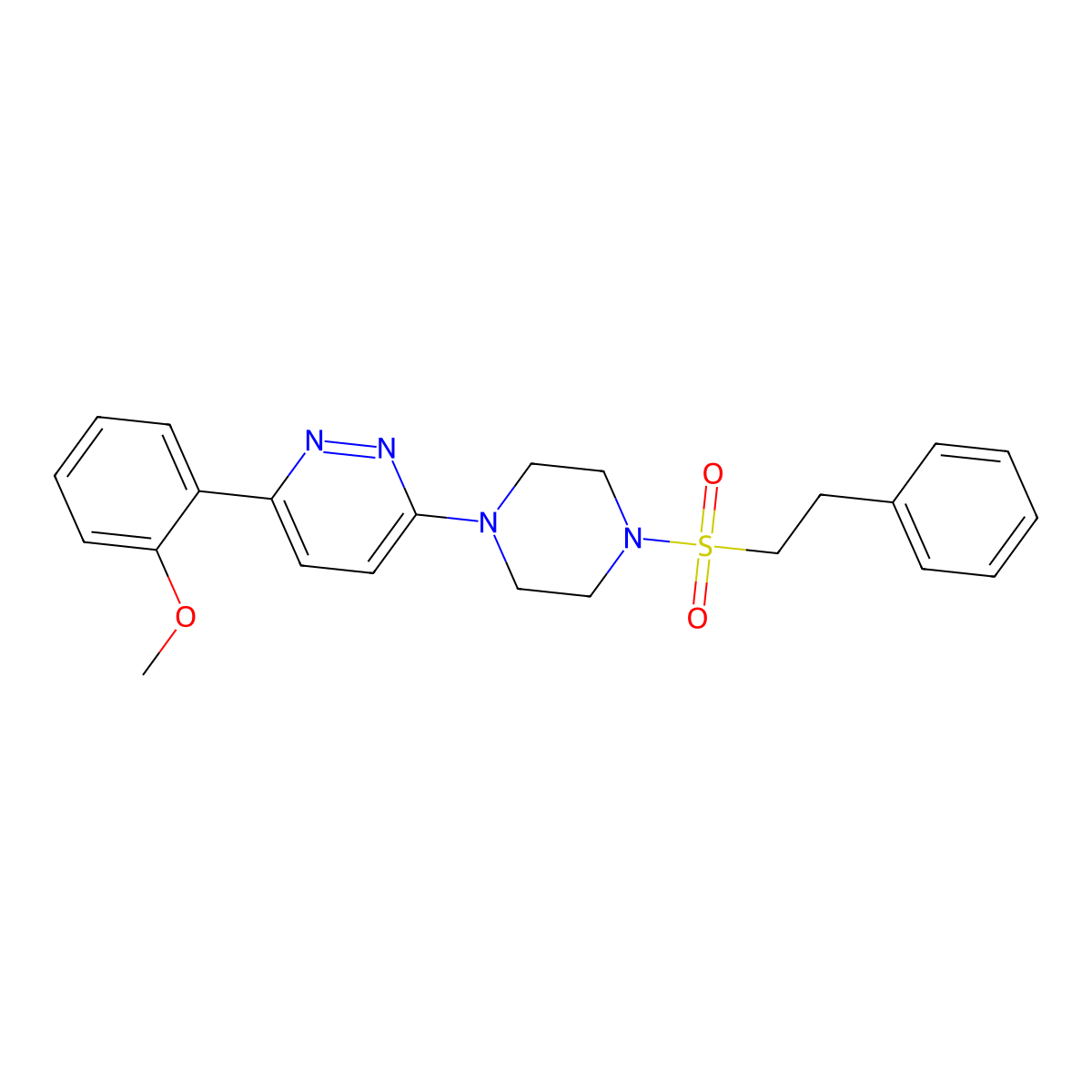 3-(2-Methoxyphenyl)-6-(4-(phenethylsulfonyl)piperazin-1-yl)pyridazine molecular structure, CAS 1021218-91-6