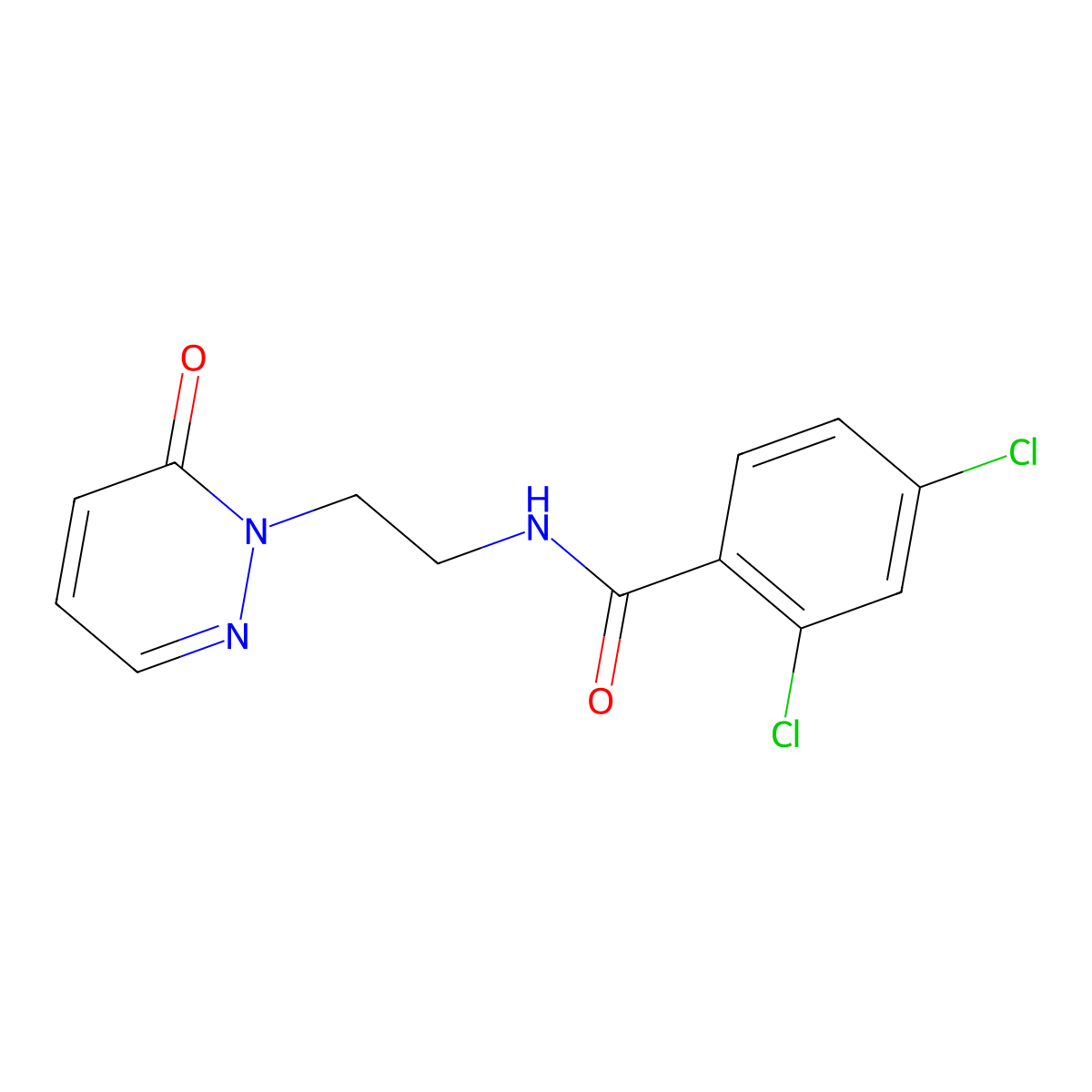 2,4-dichloro-N-(2-(6-oxopyridazin-1(6H)-yl)ethyl)benzamide molecular structure, CAS 1021218-92-7