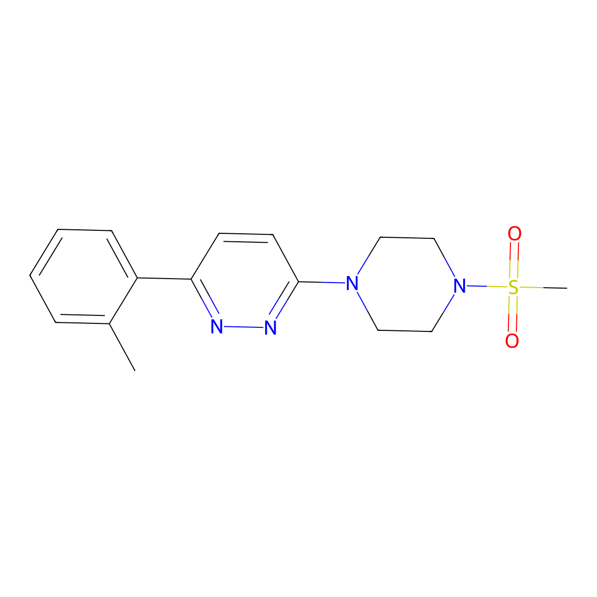 3-(4-Methanesulfonylpiperazin-1-yl)-6-(2-methylphenyl)pyridazine molecular structure, CAS 1021218-93-8