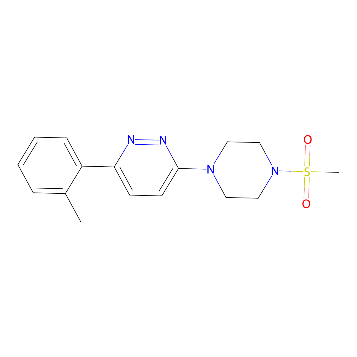 3-(4-Methanesulfonylpiperazin-1-yl)-6-(2-methylphenyl)pyridazine molecular structure, CAS 1021218-93-8