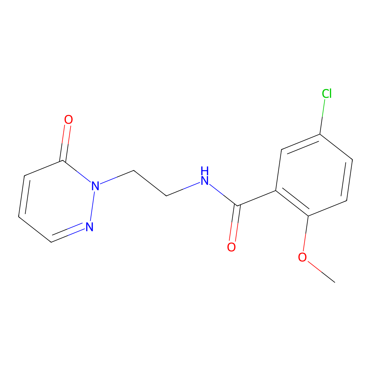 5-chloro-2-methoxy-N-(2-(6-oxopyridazin-1(6H)-yl)ethyl)benzamide molecular structure, CAS 1021218-98-3