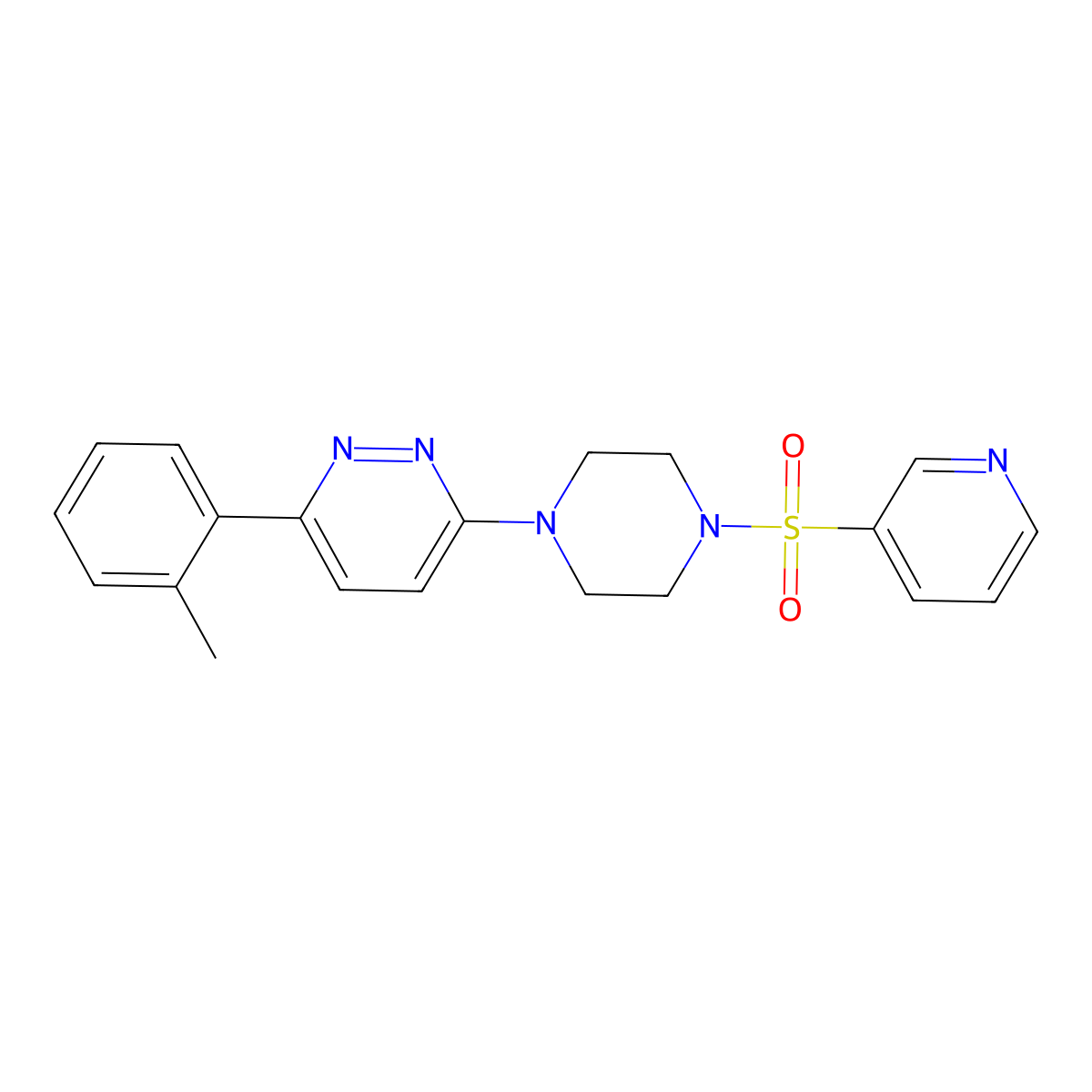 3-(4-(Pyridin-3-ylsulfonyl)piperazin-1-yl)-6-(o-tolyl)pyridazine molecular structure, CAS 1021218-99-4