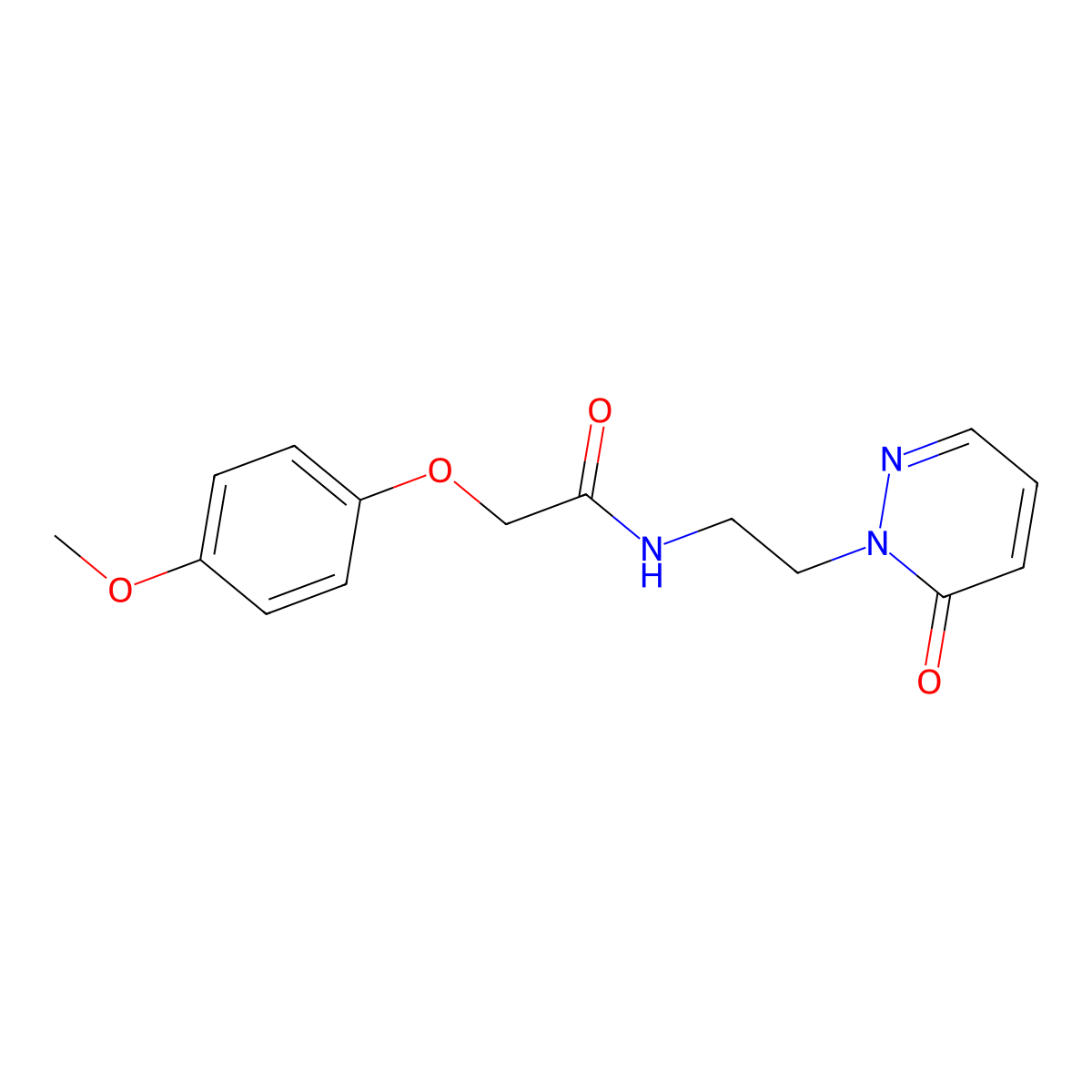 2-(4-methoxyphenoxy)-N-(2-(6-oxopyridazin-1(6H)-yl)ethyl)acetamide molecular structure, CAS 1021219-03-3
