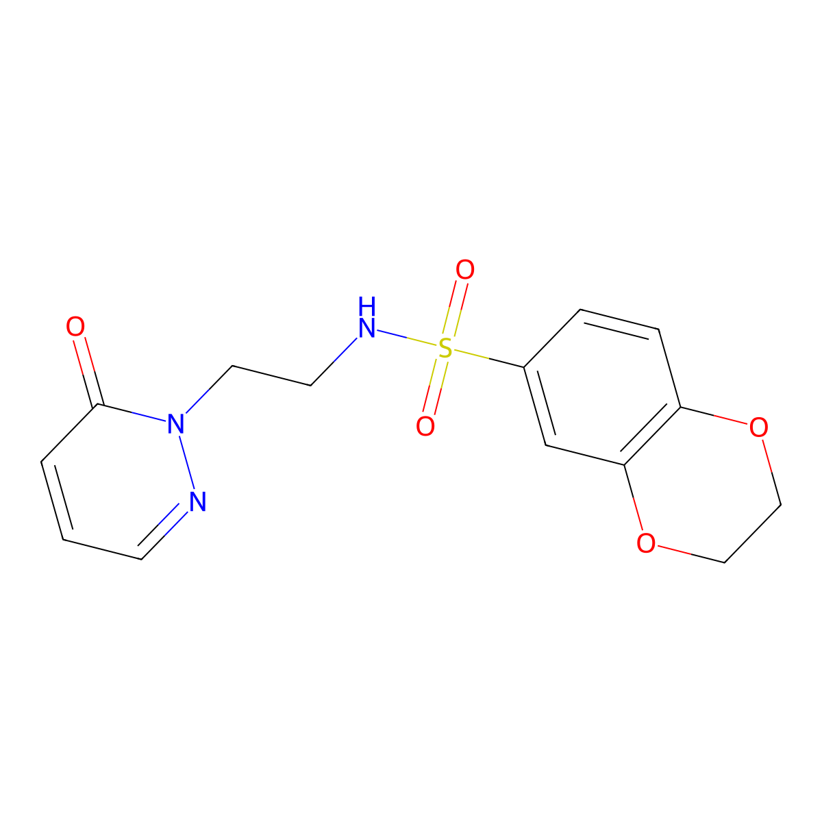 N-(2-(6-oxopyridazin-1(6H)-yl)ethyl)-2,3-dihydrobenzo[b][1,4]dioxine-6-sulfonamide molecular structure, CAS 1021219-06-6