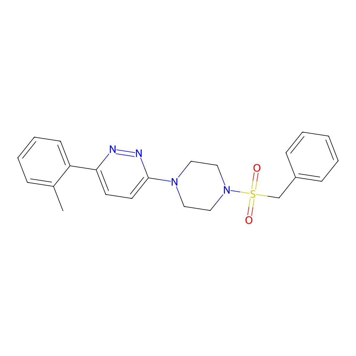 3-(4-(Benzylsulfonyl)piperazin-1-yl)-6-(o-tolyl)pyridazine molecular structure, CAS 1021219-08-8