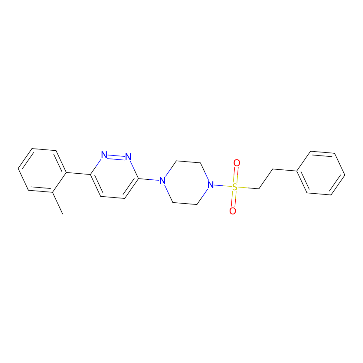 3-(4-(Phenethylsulfonyl)piperazin-1-yl)-6-(o-tolyl)pyridazine molecular structure, CAS 1021219-11-3