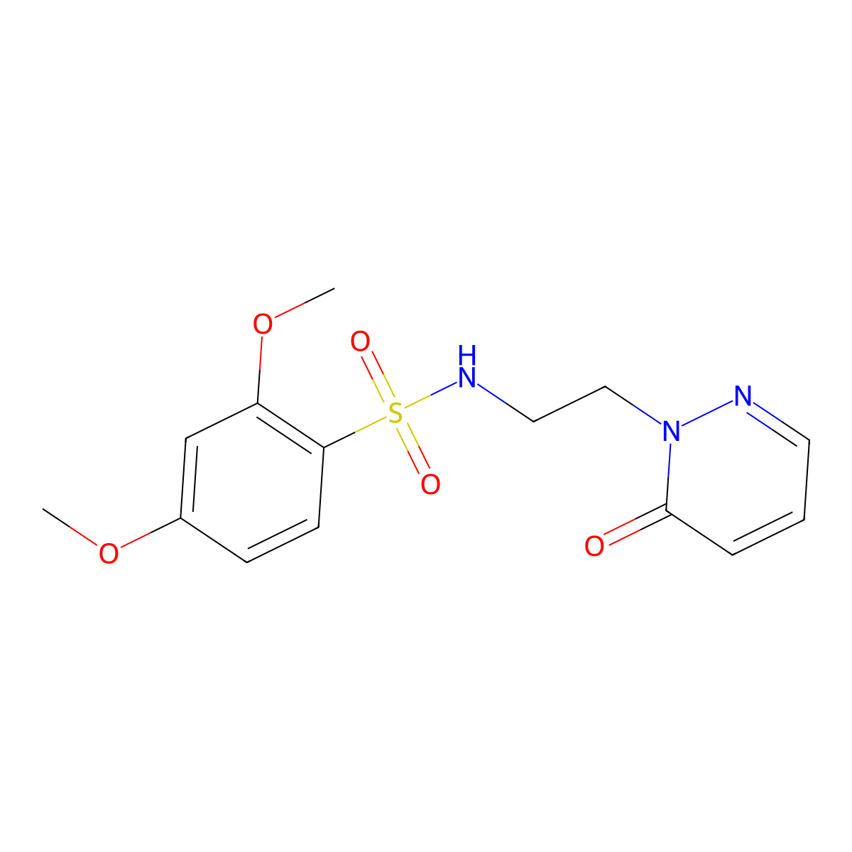 2,4-dimethoxy-N-(2-(6-oxopyridazin-1(6H)-yl)ethyl)benzenesulfonamide molecular structure, CAS 1021219-12-4