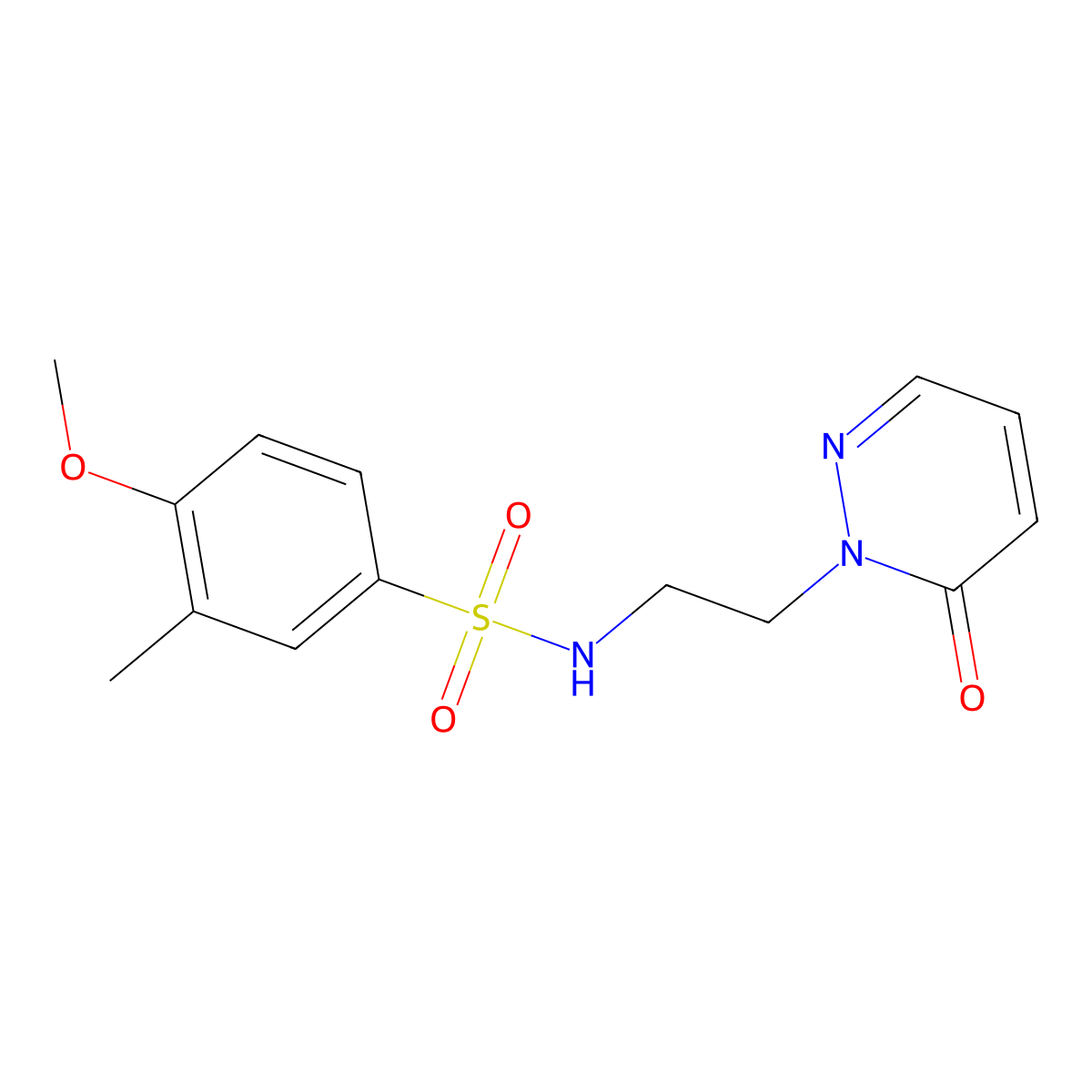 4-methoxy-3-methyl-N-(2-(6-oxopyridazin-1(6H)-yl)ethyl)benzenesulfonamide molecular structure, CAS 1021219-18-0