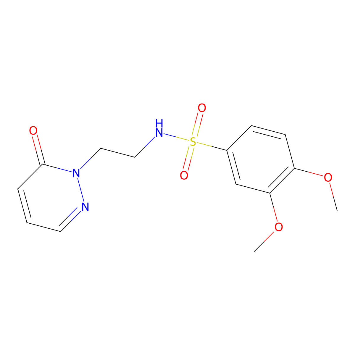 3,4-dimethoxy-N-(2-(6-oxopyridazin-1(6H)-yl)ethyl)benzenesulfonamide molecular structure, CAS 1021219-20-4