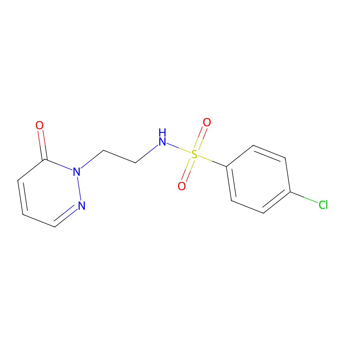4-chloro-N-(2-(6-oxopyridazin-1(6H)-yl)ethyl)benzenesulfonamide molecular structure, CAS 1021219-29-3