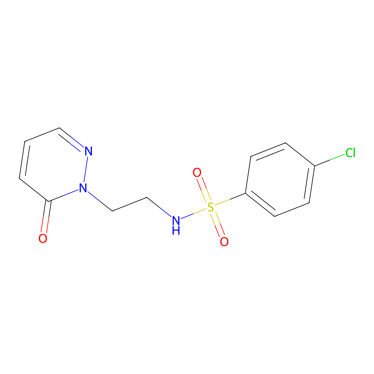 4-chloro-N-(2-(6-oxopyridazin-1(6H)-yl)ethyl)benzenesulfonamide molecular structure, CAS 1021219-29-3
