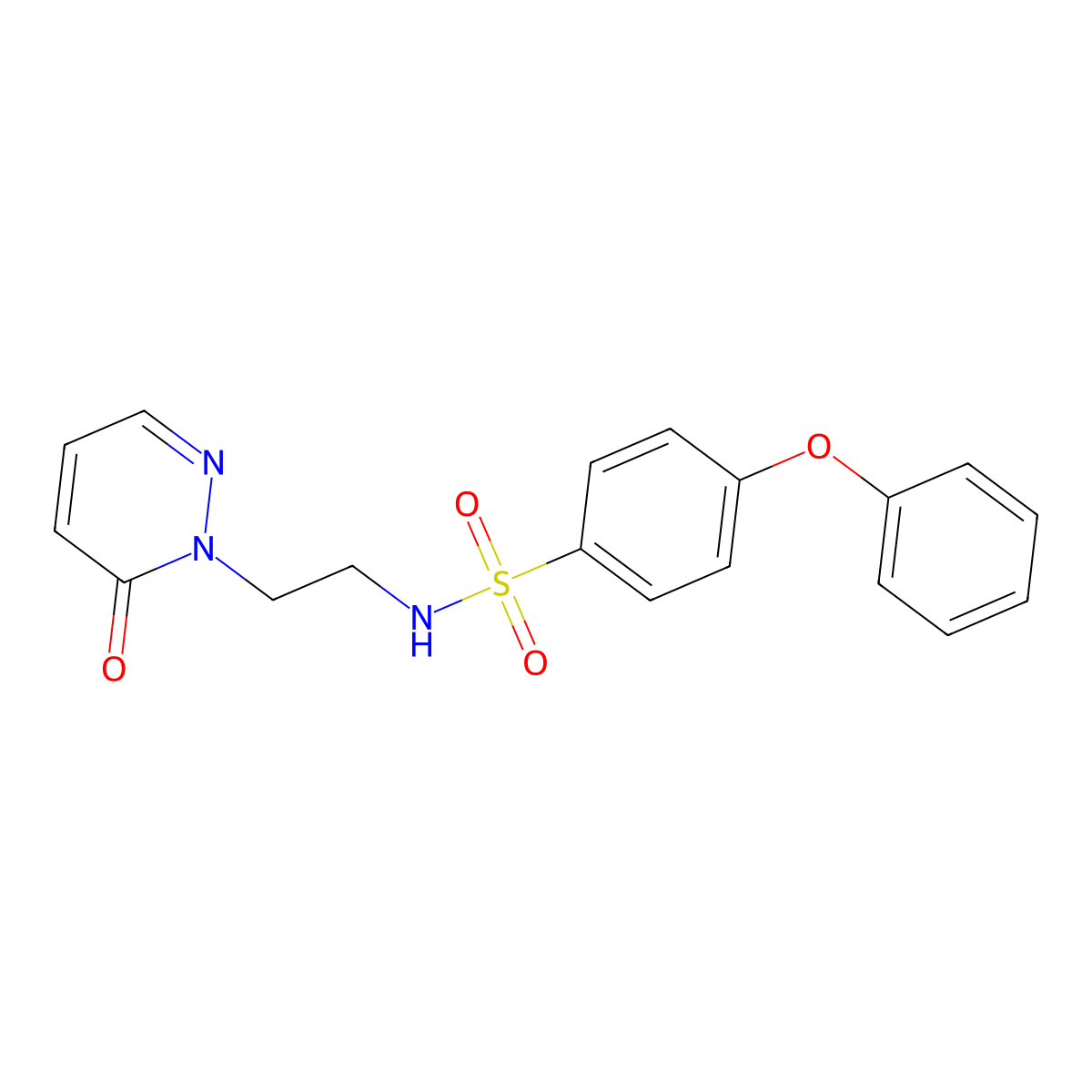 N-(2-(6-oxopyridazin-1(6H)-yl)ethyl)-4-phenoxybenzenesulfonamide molecular structure, CAS 1021219-34-0