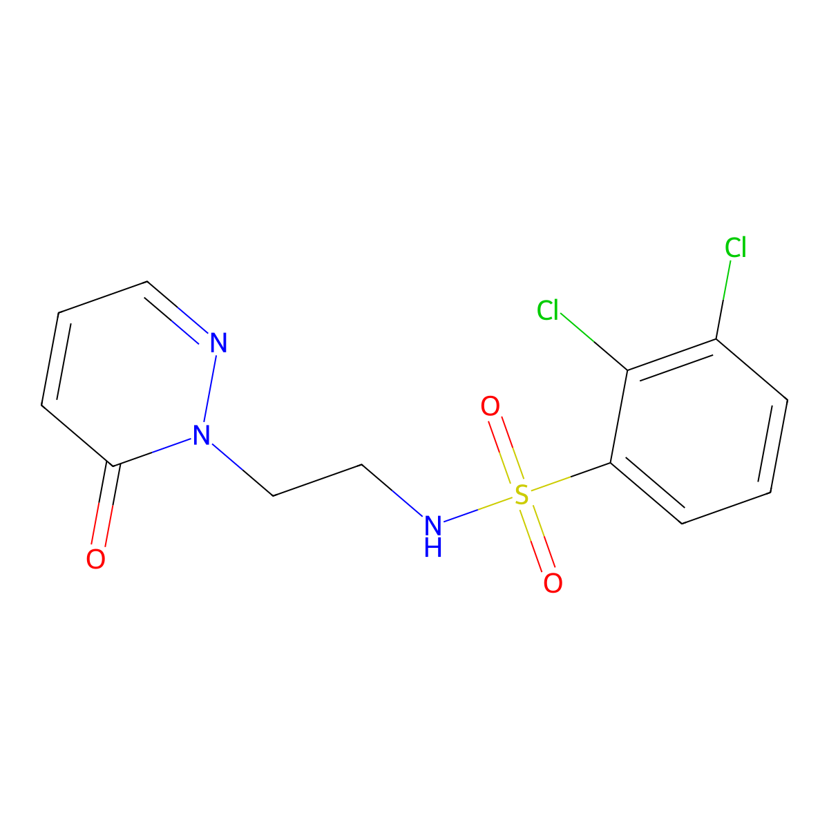 2,3-dichloro-N-(2-(6-oxopyridazin-1(6H)-yl)ethyl)benzenesulfonamide molecular structure, CAS 1021219-41-9