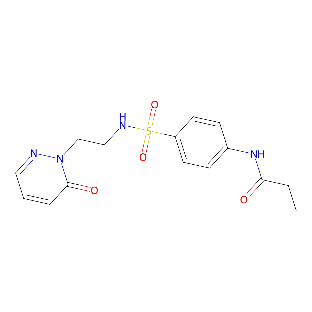 N-(4-(N-(2-(6-oxopyridazin-1(6H)-yl)ethyl)sulfamoyl)phenyl)propionamide molecular structure, CAS 1021219-46-4