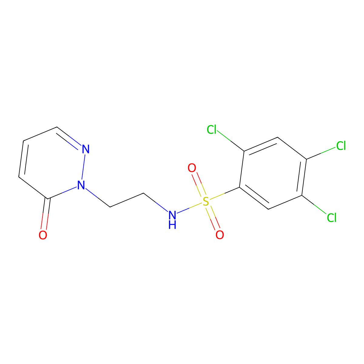 2,4,5-trichloro-N-(2-(6-oxopyridazin-1(6H)-yl)ethyl)benzenesulfonamide molecular structure, CAS 1021219-50-0