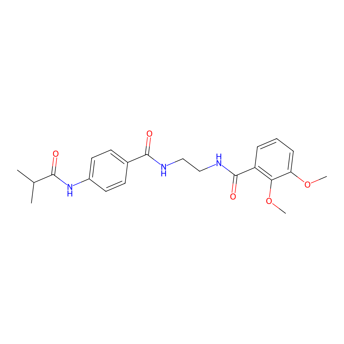 N-{2-[(2,3-dimethoxyphenyl)formamido]ethyl}-4-(2-methylpropanamido)benzamide molecular structure, CAS 1021219-56-6